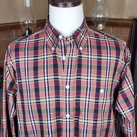 Orvis Brown and Black Plaid Button Down Men's Shirt Size L - Picture 1 of 6